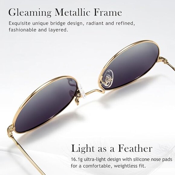intage Oval Polarized Sunglasses for Women UV400 Protection main image 5
